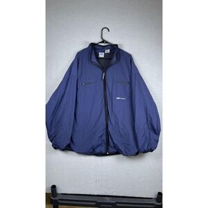 Reebok Jacket Mens 2XL‎ Navy Blue Lightweight Windbreaker Zip Pockets Mesh Lined